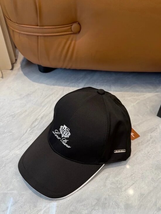 ? Loro Piana Black Cap | Luxury Streetwear | Crest Logo main image 4